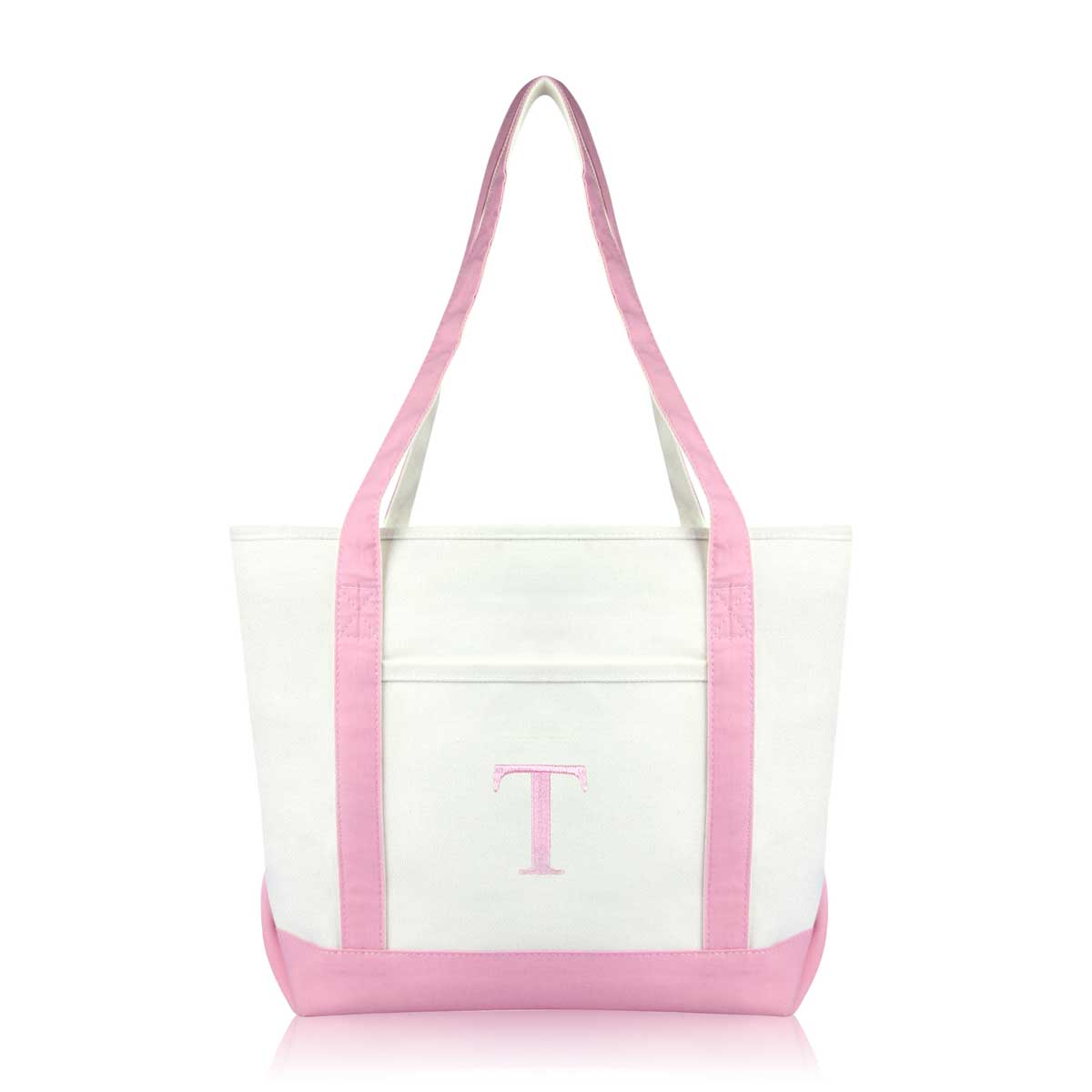 Dalix Medium Personalized Tote Bag Monogrammed Initial Letter - T