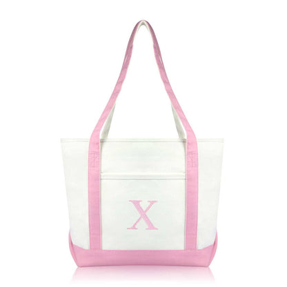 Dalix Medium Personalized Tote Bag Monogrammed Initial Letter - X
