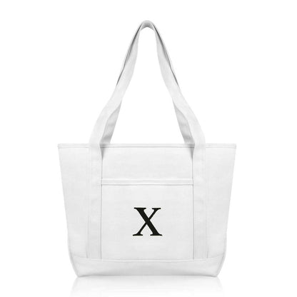 Dalix Medium Personalized Tote Bag Monogrammed Initial Letter - X