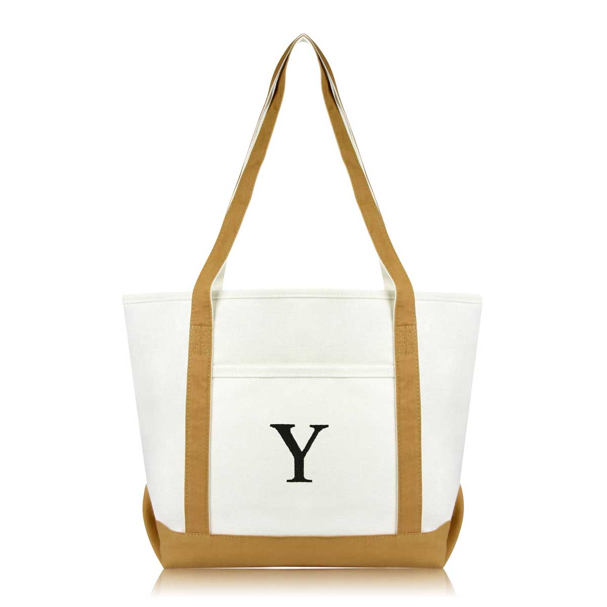 Dalix Medium Personalized Tote Bag Monogrammed Initial Letter - Y