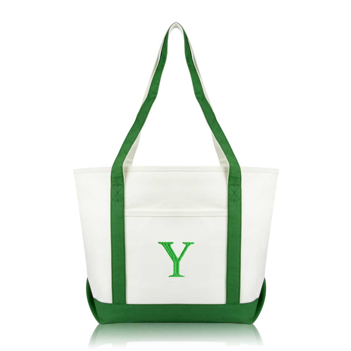 Dalix Medium Personalized Tote Bag Monogrammed Initial Letter - Y