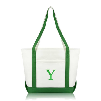 Dalix Medium Personalized Tote Bag Monogrammed Initial Letter - Y