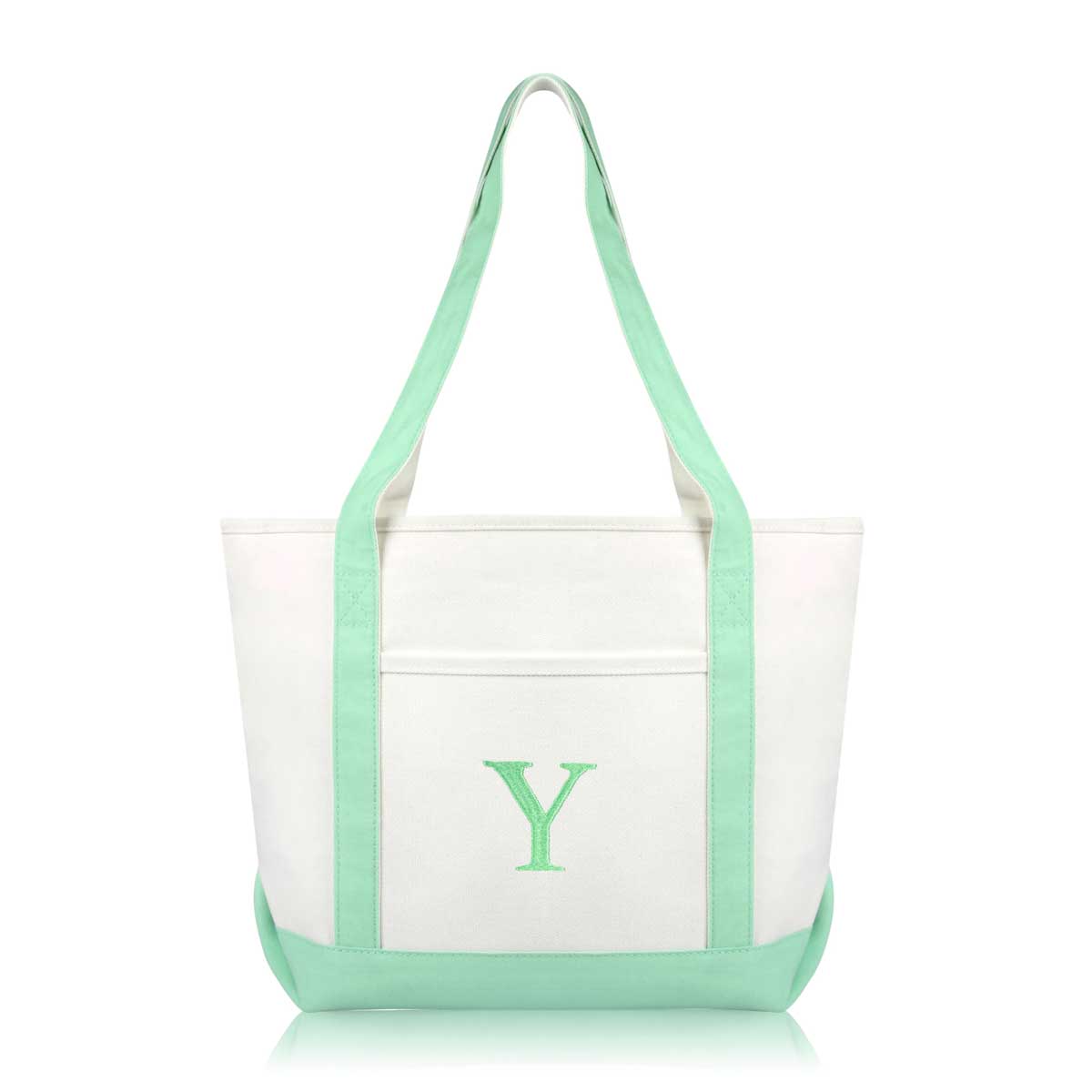 Dalix Medium Personalized Tote Bag Monogrammed Initial Letter - Y