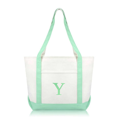 Dalix Medium Personalized Tote Bag Monogrammed Initial Letter - Y