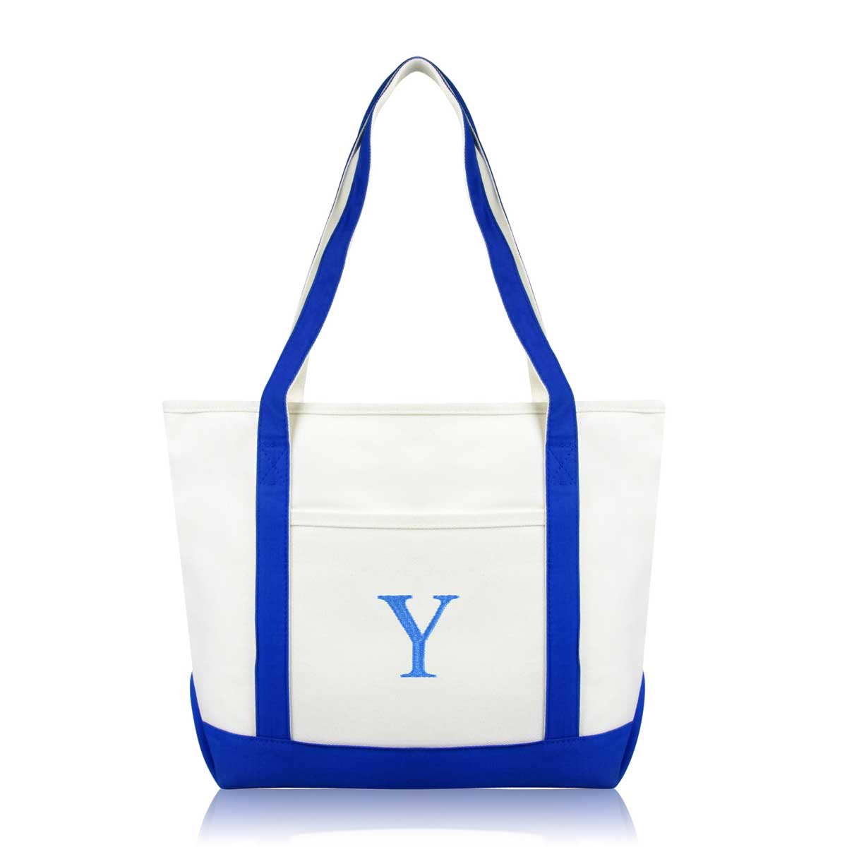 Dalix Medium Personalized Tote Bag Monogrammed Initial Letter - Y
