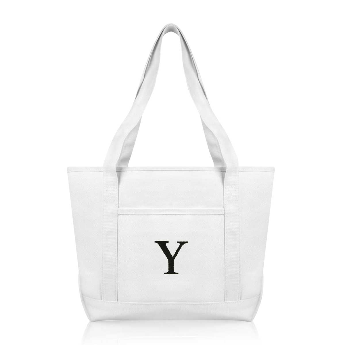 Dalix Medium Personalized Tote Bag Monogrammed Initial Letter - Y