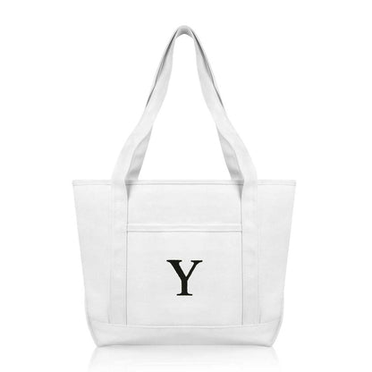 Dalix Medium Personalized Tote Bag Monogrammed Initial Letter - Y