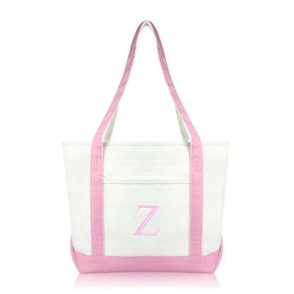 Dalix Medium Personalized Tote Bag Monogrammed Initial Letter - Z