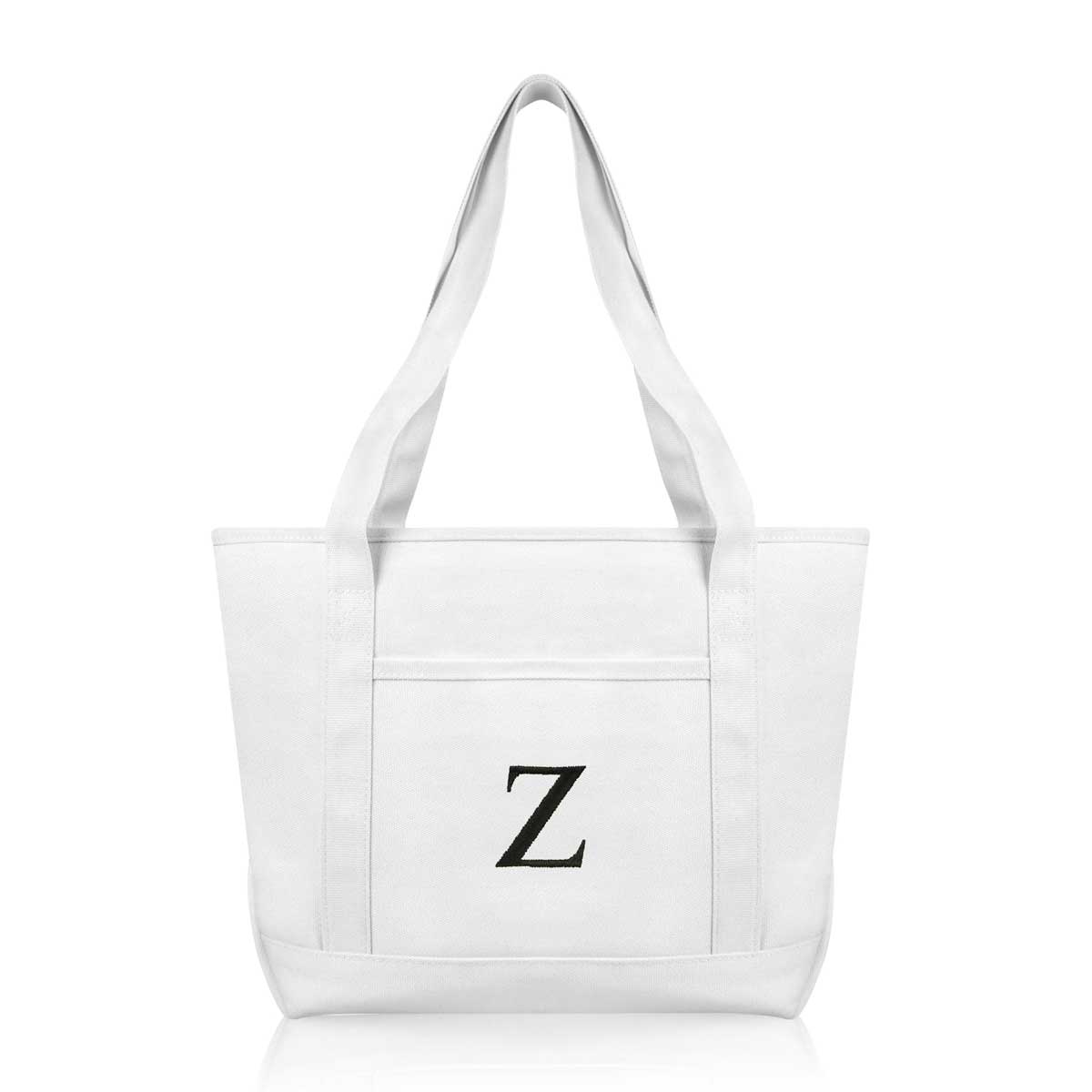 Dalix Medium Personalized Tote Bag Monogrammed Initial Letter - Z