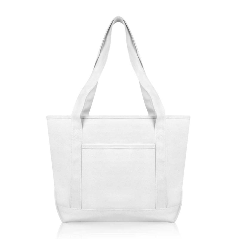 DALIX Daily Shoulder Tote Bag Premium Cotton Canvas | Dalix.com