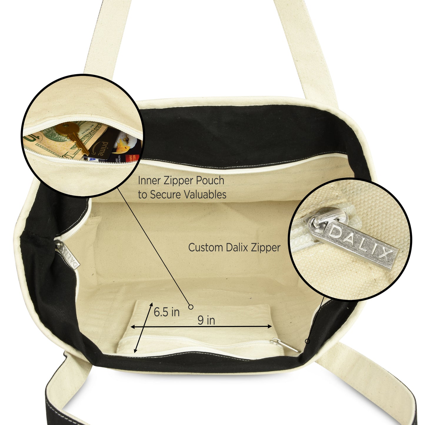 Dalix Striped D-Initial Tote Bag Womens Ballent Letter D