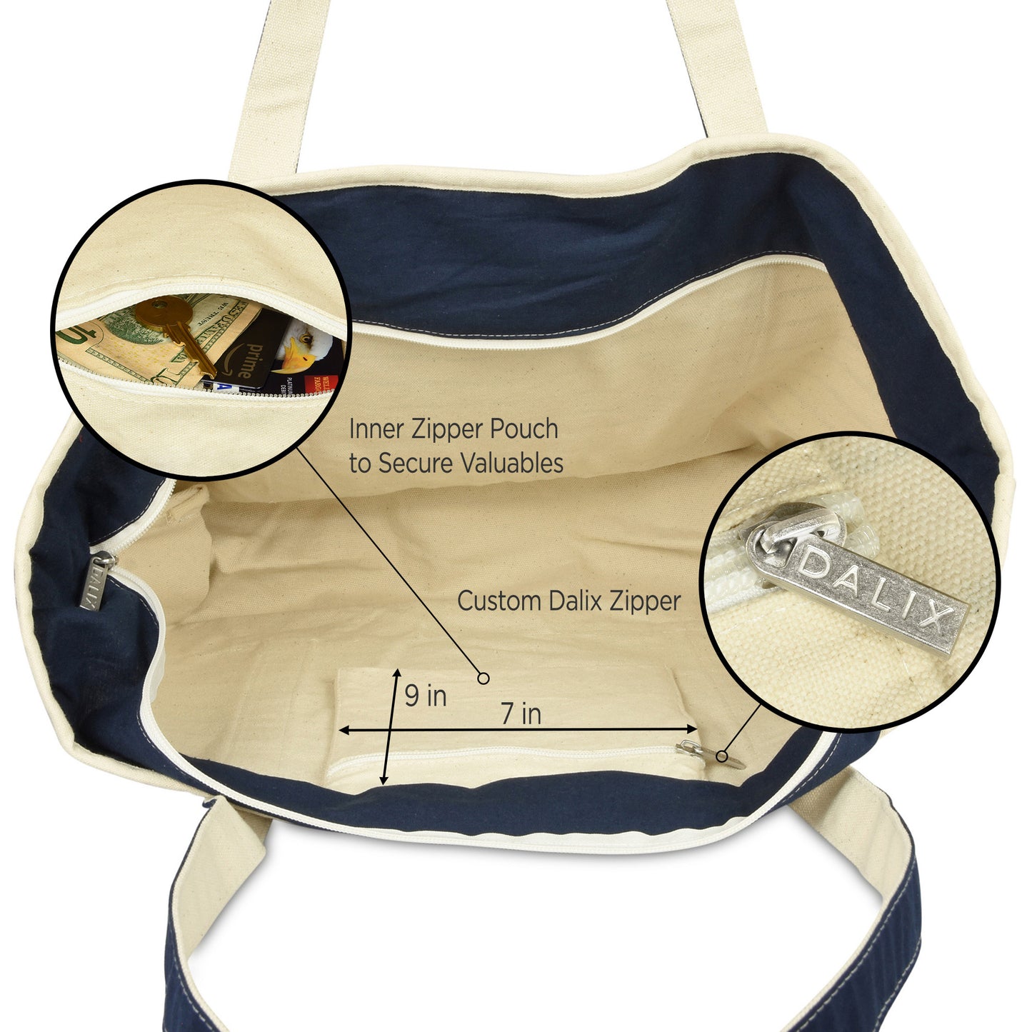 Dalix Striped D-Initial Tote Bag Womens Ballent Letter D