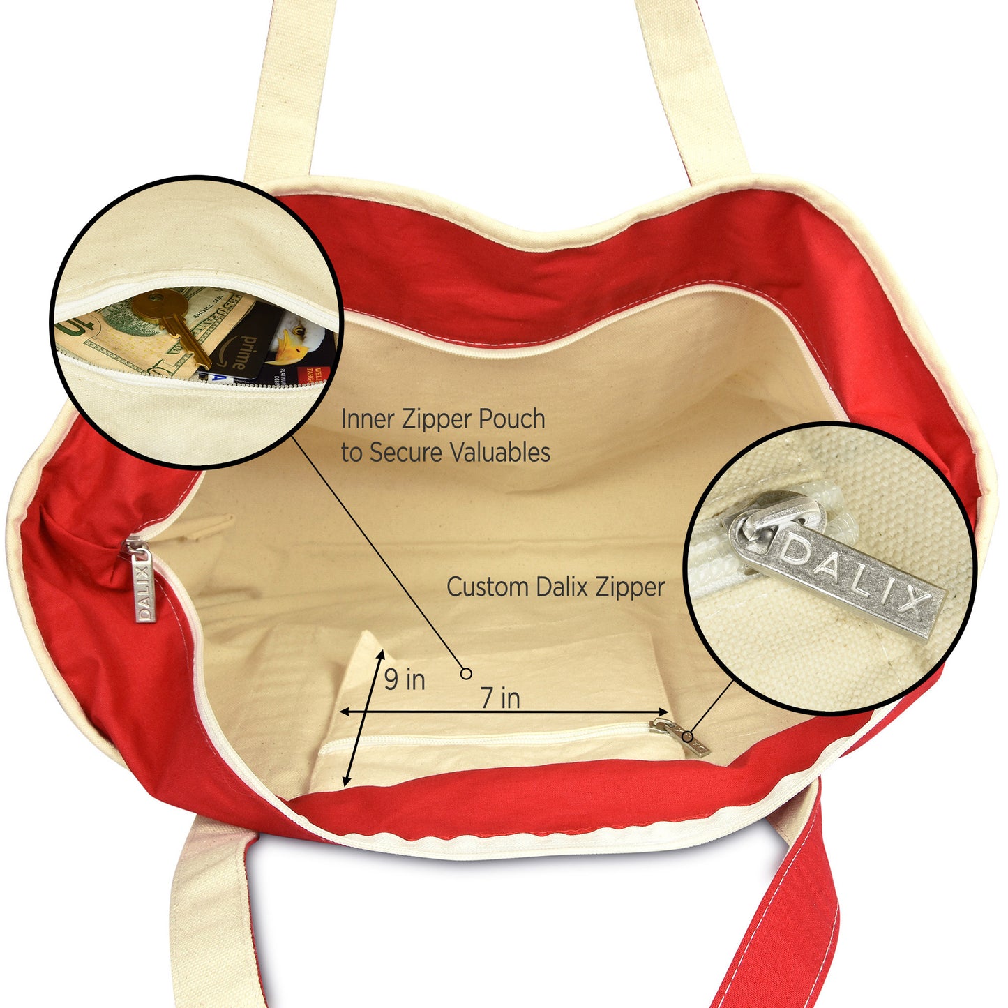Dalix Striped D-Initial Tote Bag Womens Ballent Letter D