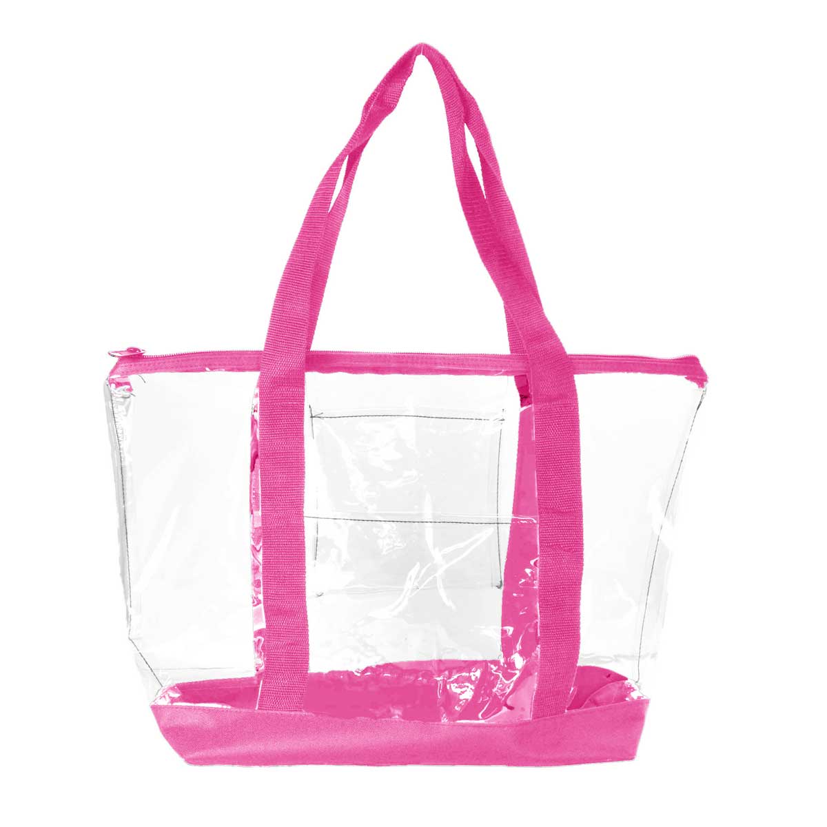 Dalix Clear Shopping Bag Security Work Tote Shoulder Bag Womens Handbag Hot Pink