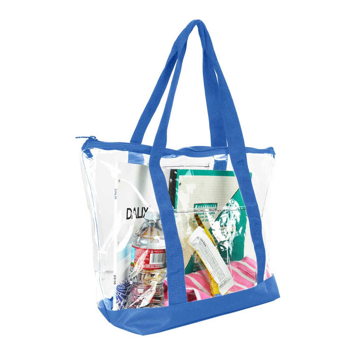 DALIX Clear PVC Shopping Tote Bag - 20x14x6 Inches, Zippered Top, Security Work Bag, Multiple Colors - View #9