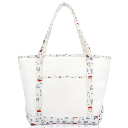 Dalix Sail Boat Tote Shoulder Bag Heavy Cotton Canvas