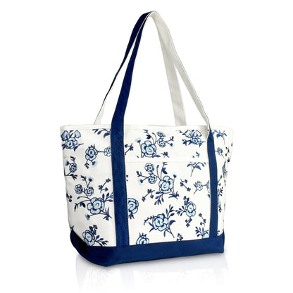 Dalix Floral Tote Bag