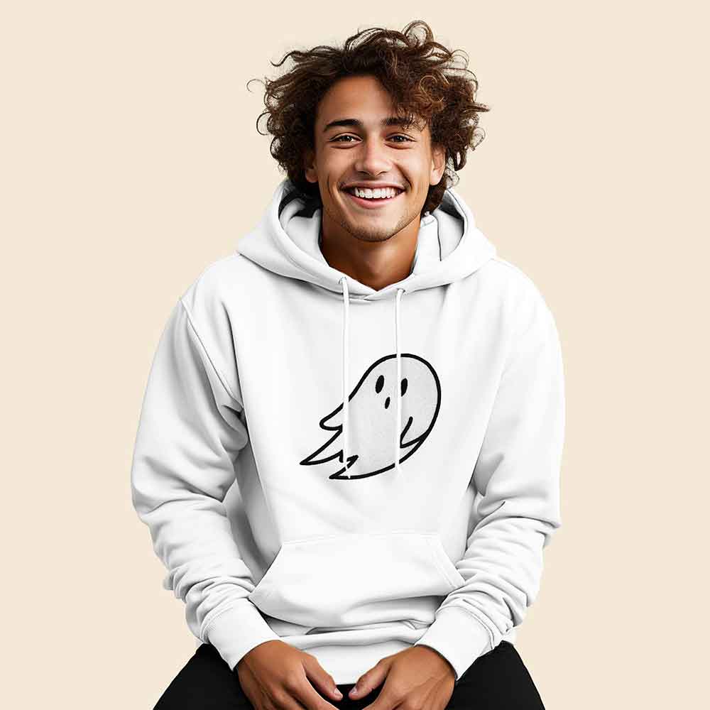 Dalix Giant Ghost Midweight Fleece Hoodie