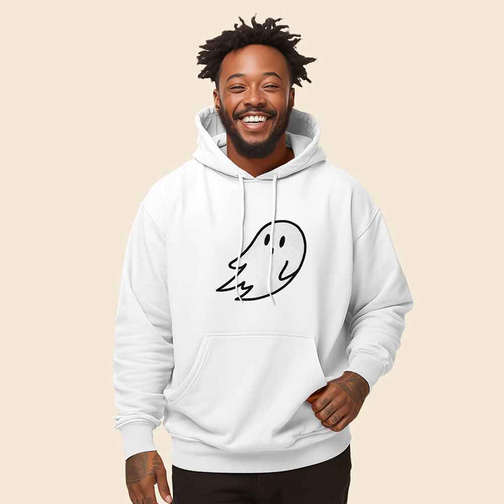 Dalix Giant Ghost Midweight Fleece Hoodie