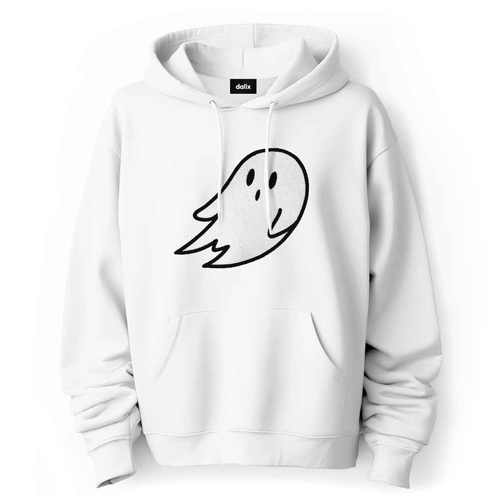 Dalix Giant Ghost Midweight Fleece Hoodie