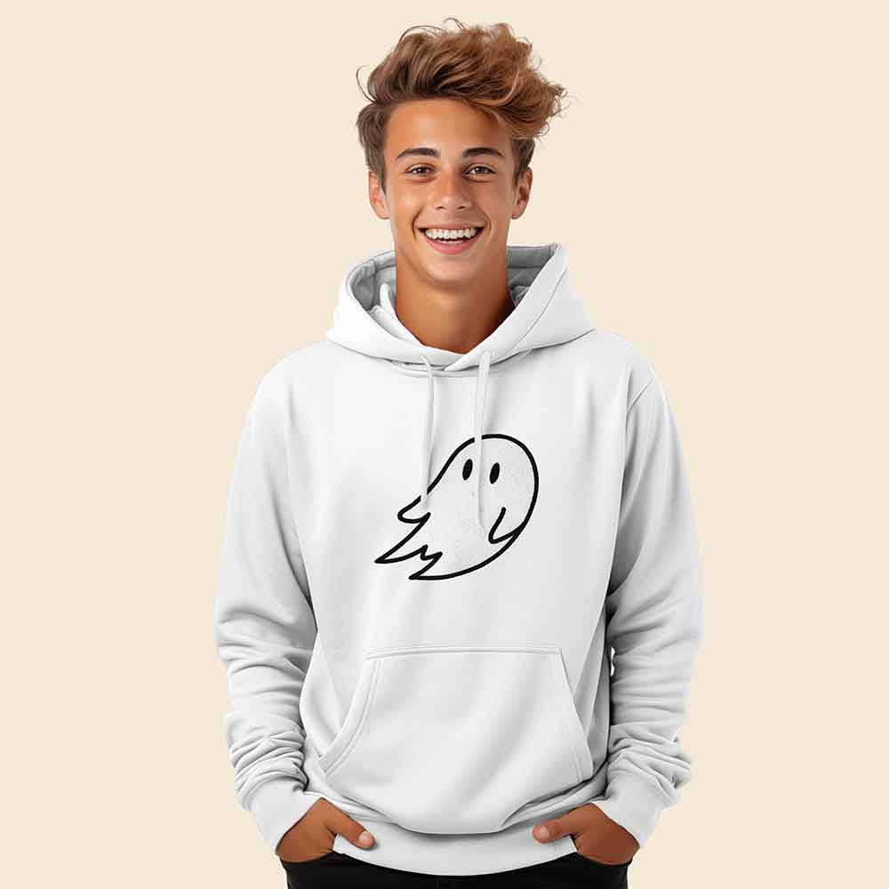 Dalix Giant Ghost Midweight Fleece Hoodie
