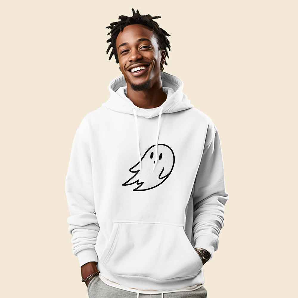 Dalix Giant Ghost Midweight Fleece Hoodie