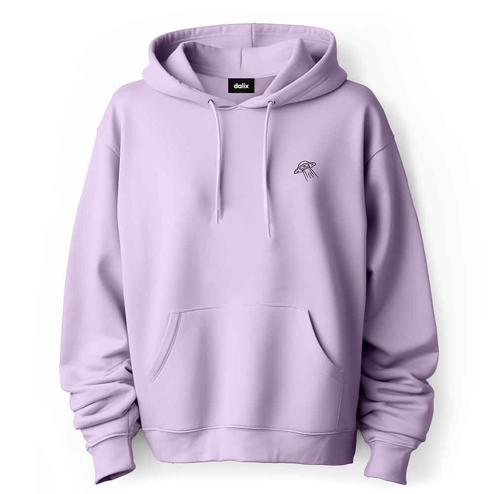 Dalix UFO Embroidered Fleece Zip Hoodie Cold Fall Winter Mens in Orchid 2XL XX-Large