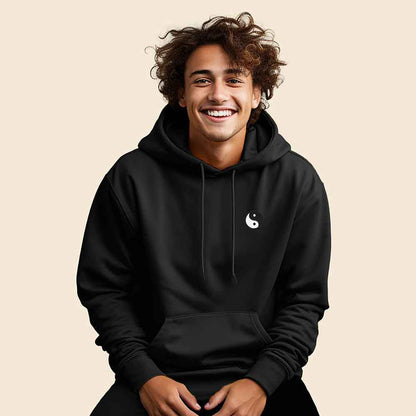 Dalix Yin Yang Embroidered Fleece Zip Hoodie Cold Fall Winter Mens in Black 2XL XX-Large