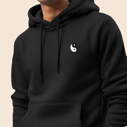 Dalix Yin Yang Embroidered Fleece Zip Hoodie Cold Fall Winter Mens in Black 2XL XX-Large