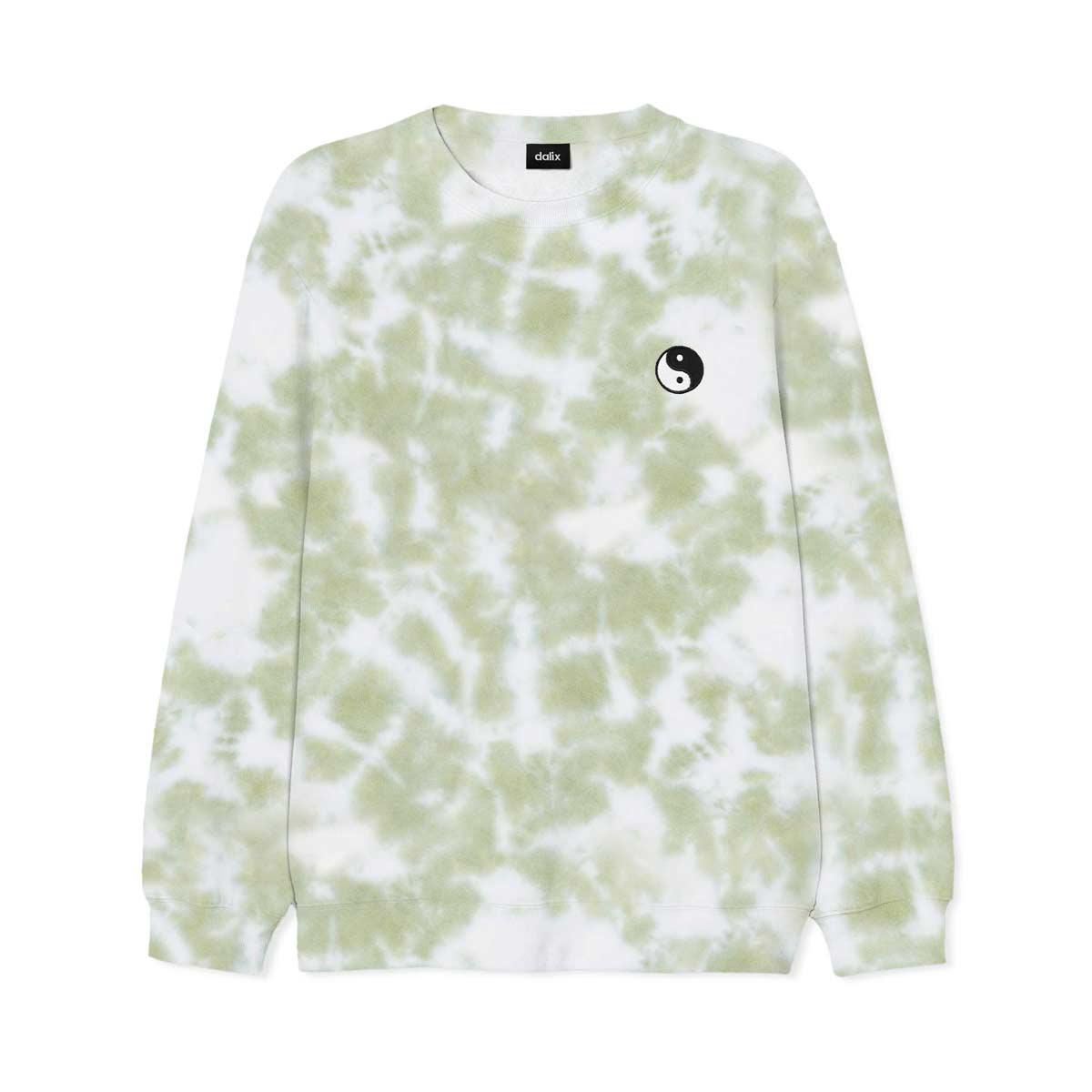 Dalix YinYang Midweight Fleece Tie Dye Crewneck Sweatshirt