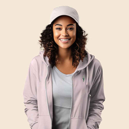 Dalix Daisy Embroidered Fleece Zip Hoodie Cold Fall Winter Women in Shadow L Large