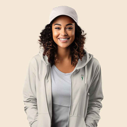 Dalix Daisy Midweight Fleece Raglan Sleeve Zip Hoodie