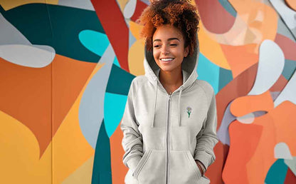 Dalix Daisy Midweight Fleece Raglan Sleeve Zip Hoodie