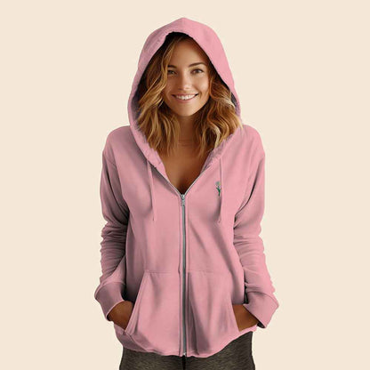 Dalix Daisy Midweight Fleece Raglan Sleeve Zip Hoodie