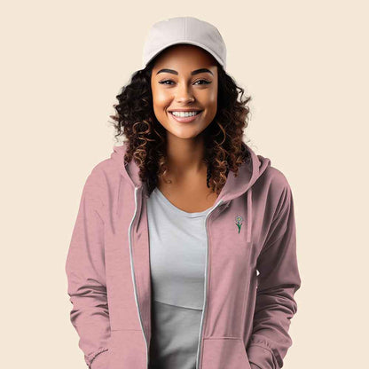 Dalix Daisy Midweight Fleece Raglan Sleeve Zip Hoodie