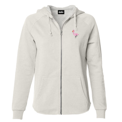 Dalix Flamingo Washed Zip Hoodie