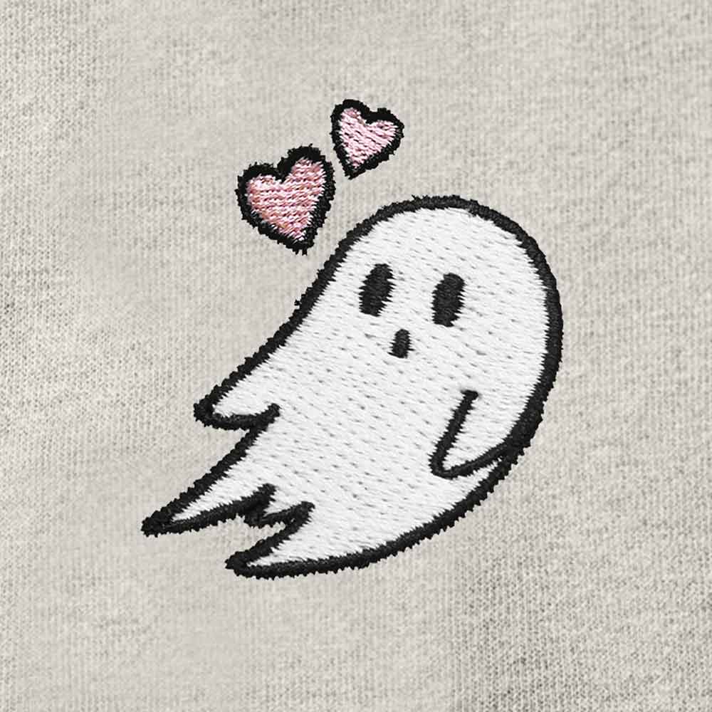 Dalix Heartly Ghost Midweight Fleece Raglan Sleeve Zip Hoodie