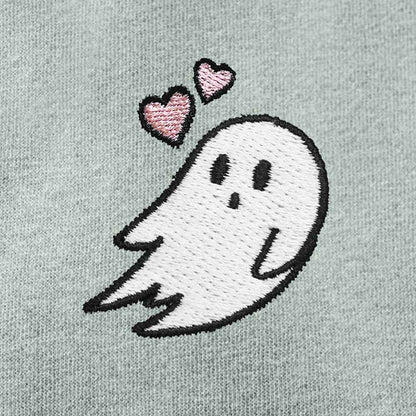 Dalix Heartly Ghost Midweight Fleece Raglan Sleeve Zip Hoodie