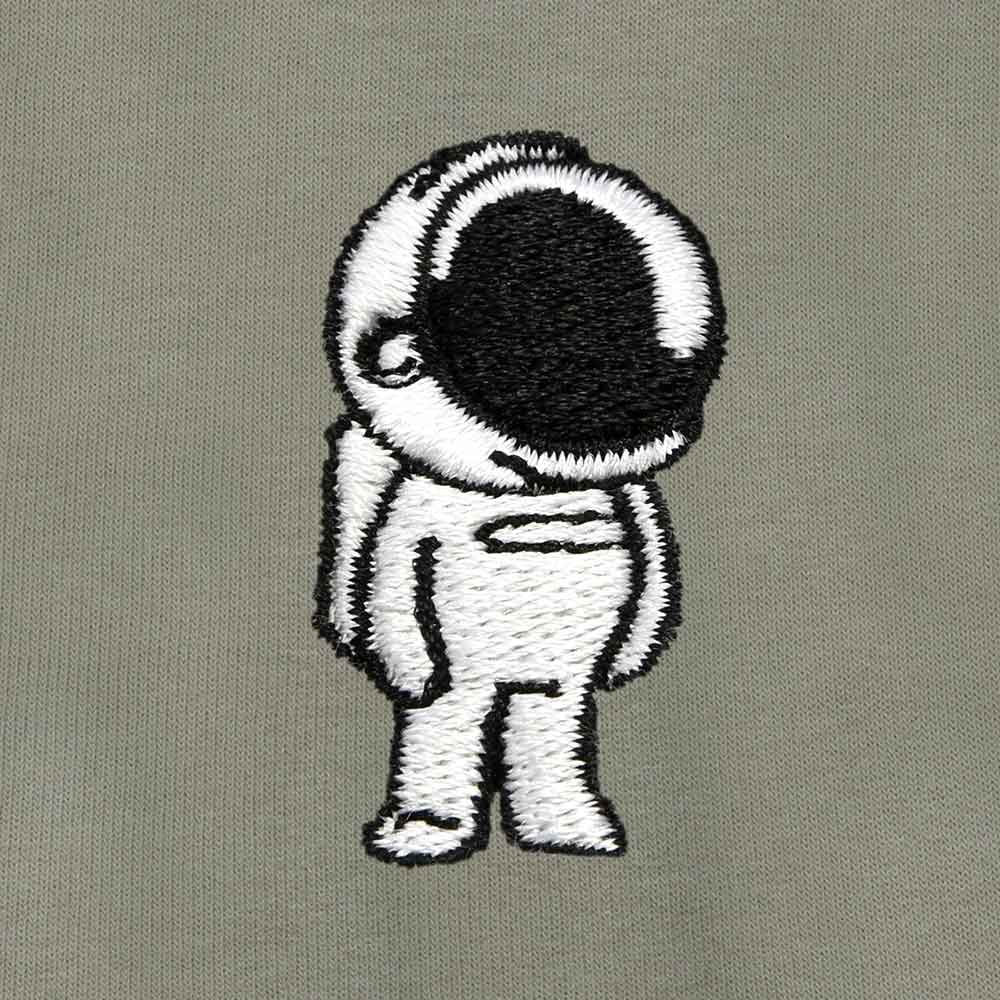 Dalix Astronaut Embroidered Hoodie Fleece Sweatshirt Zip Front Mens in Silver XL X-Large