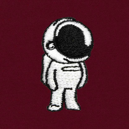 Dalix Astronaut Embroidered Hoodie Fleece Sweatshirt Zip Front Mens in White M Medium