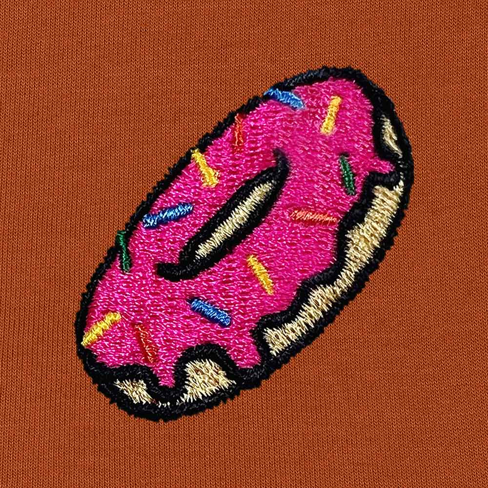 Dalix Donut Embroidered Hoodie Fleece Sweatshirt Zip Front Mens in Mauve 3XL XXX-Large