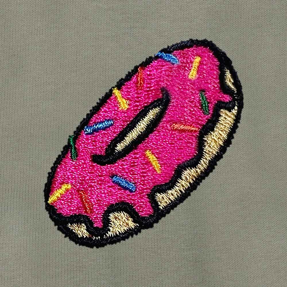 Dalix Donut Embroidered Hoodie Fleece Sweatshirt Zip Front Mens in Silver 3XL XXX-Large