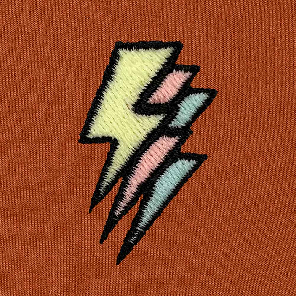Dalix Lightning Embroidered Hoodie Fleece Sweatshirt Zip Front Mens in Mauve M Medium