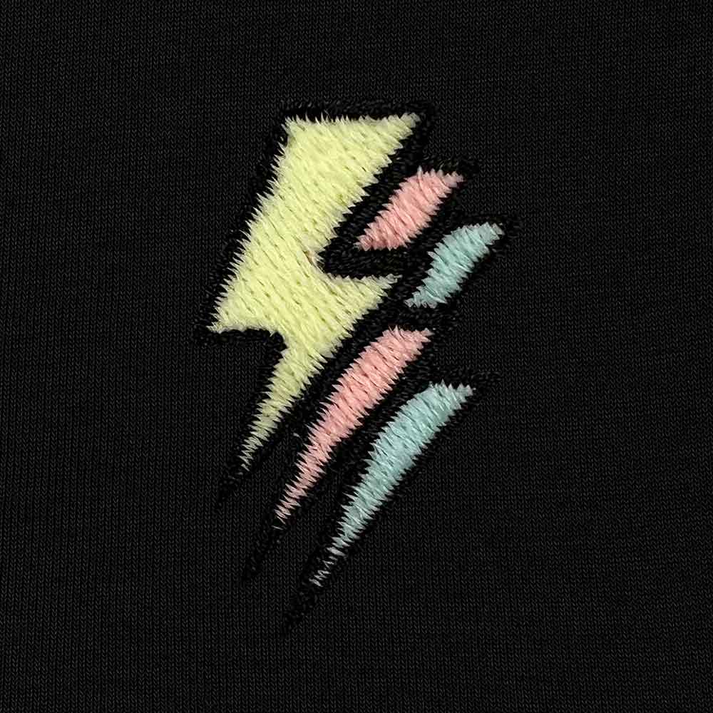 Dalix Lightning Embroidered Hoodie Fleece Sweatshirt Zip Front Mens in Black 3XL XXX-Large
