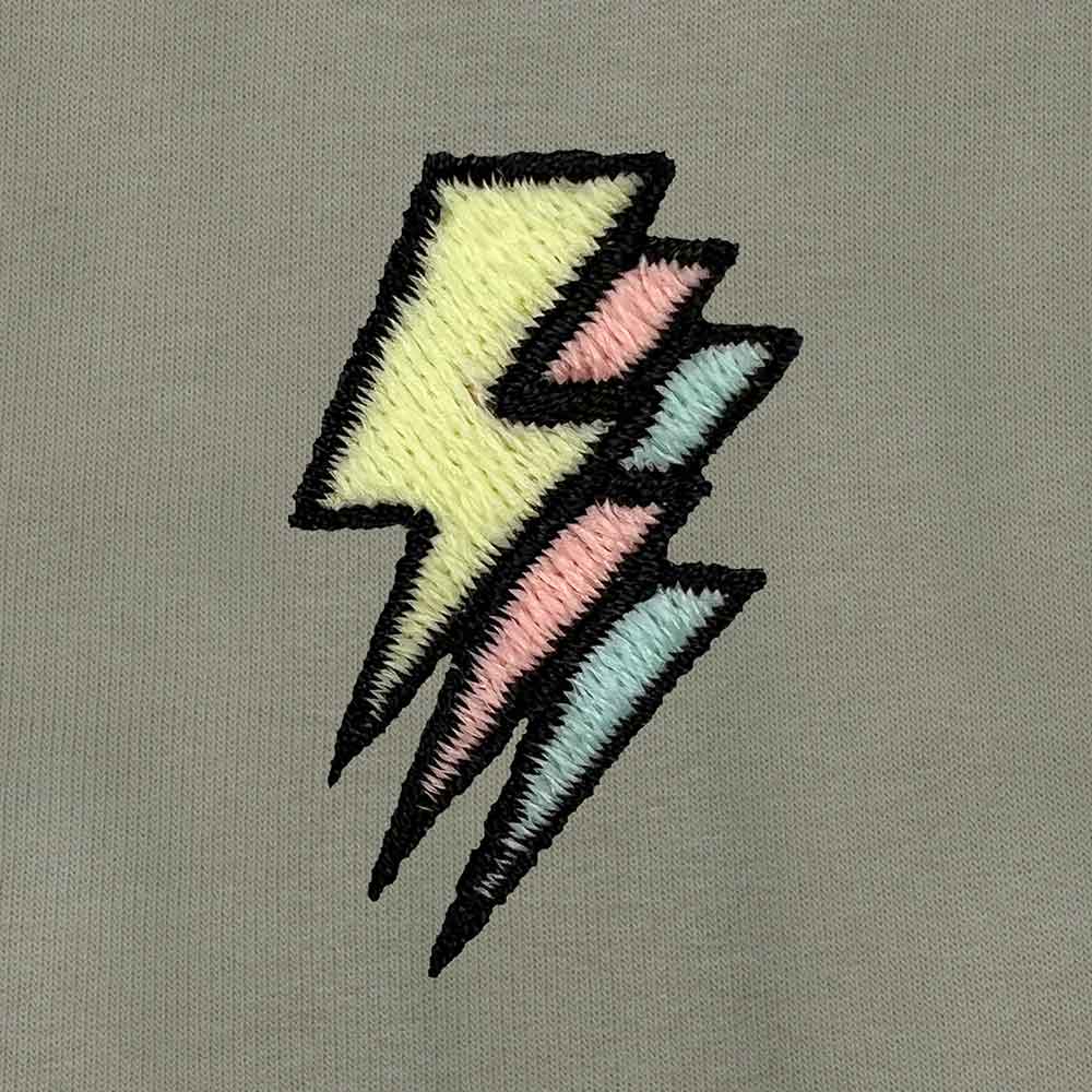 Dalix Lightning Embroidered Hoodie Fleece Sweatshirt Zip Front Mens in Silver 3XL XXX-Large