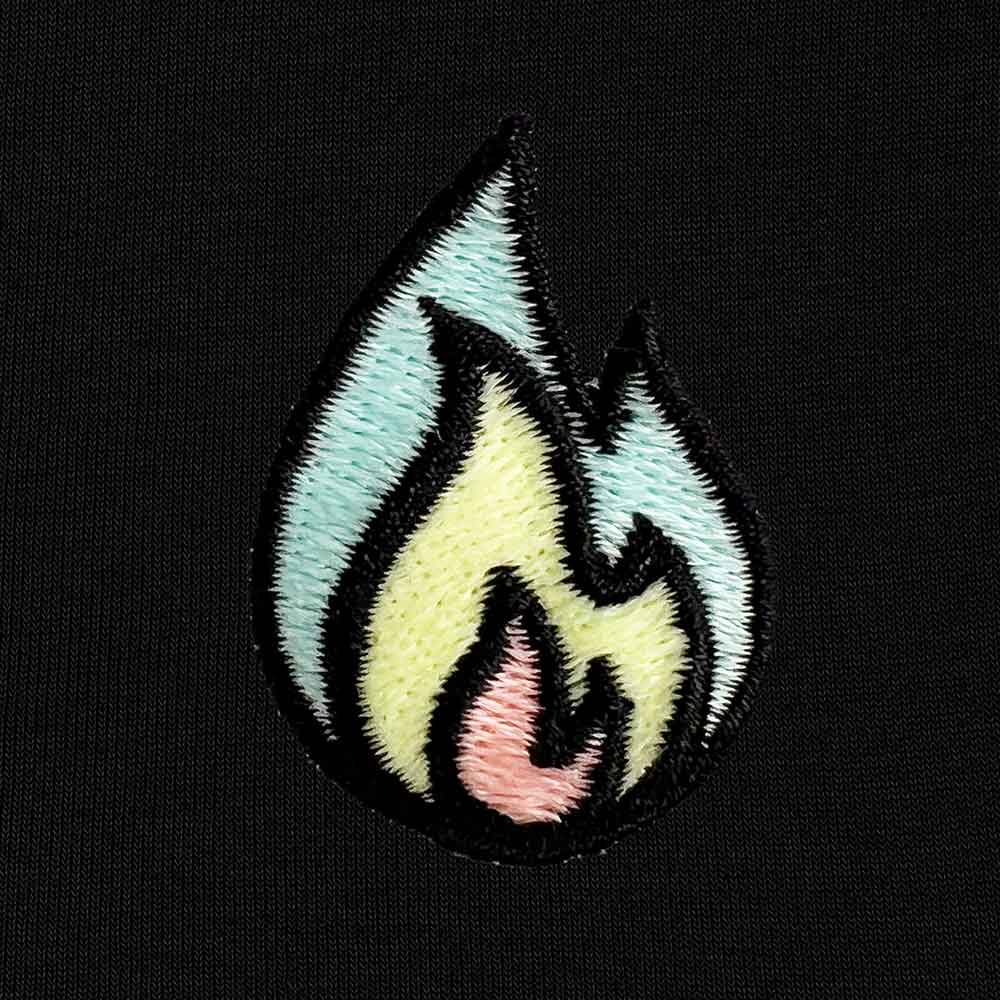 Dalix Fire Embroidered Hoodie Fleece Sweatshirt Zip Front Mens in Autumn S Small
