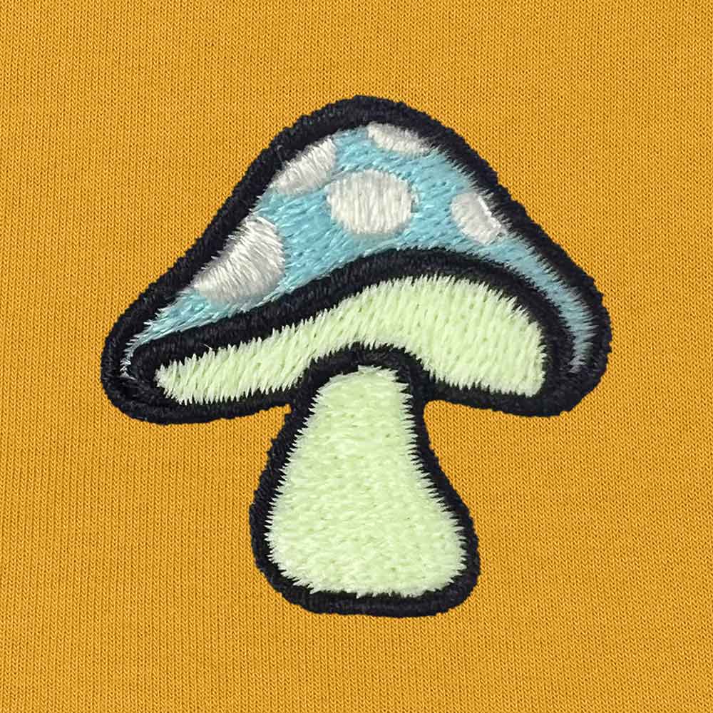 Dalix Mushroom Embroidered Hoodie Fleece Sweatshirt Zip Front Mens in Navy Blue XL X-Large