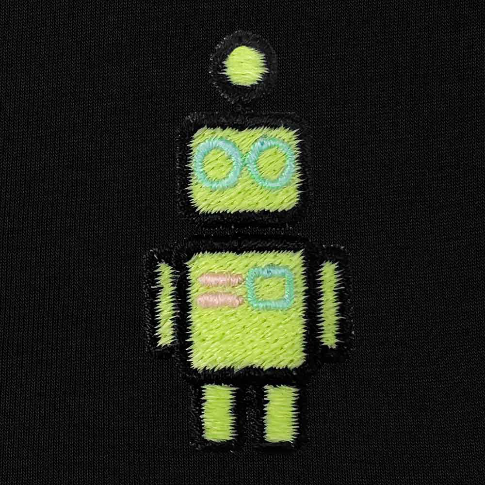 Dalix Robot Embroidered Hoodie Fleece Sweatshirt Zip Front Mens in Heather Stone 3XL XXX-Large