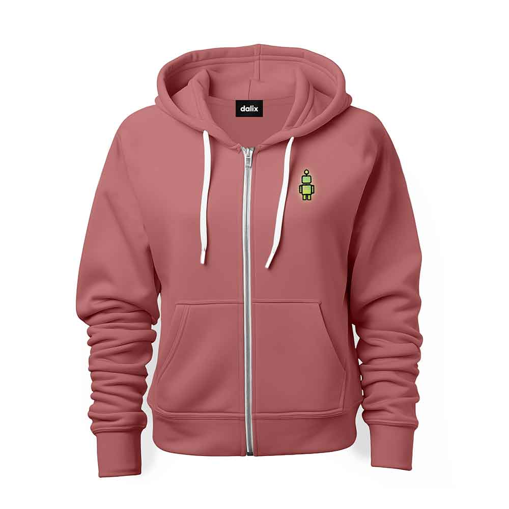 Dalix Robot Midweight Fleece Zip Hoodie (Glow in the Dark)