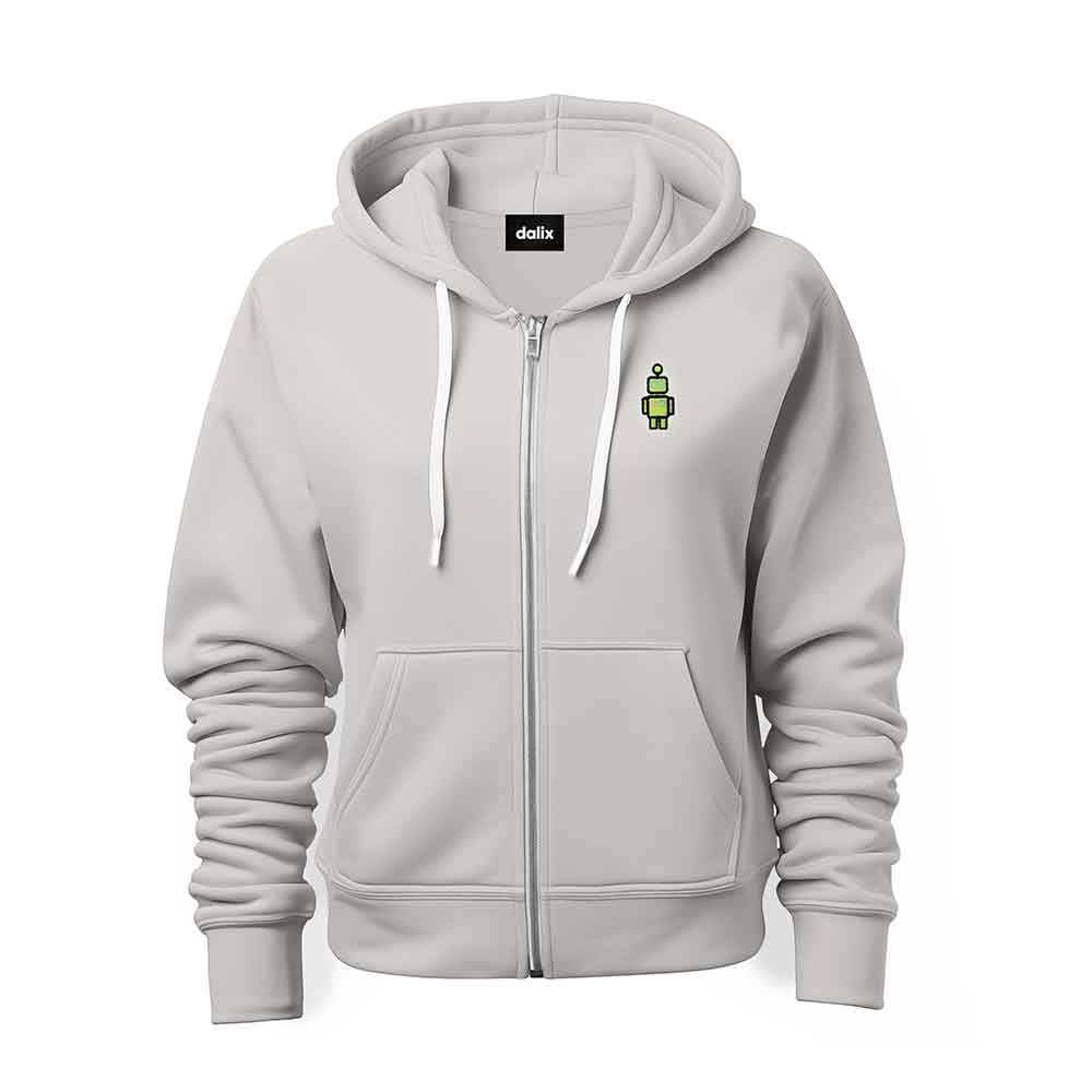 Dalix Robot Midweight Fleece Zip Hoodie (Glow in the Dark)